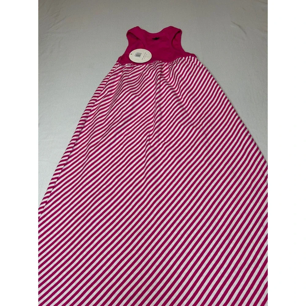 Burts Bees Kids Pink Striped Organic Cotton Maxi Dress Size 5 NWT